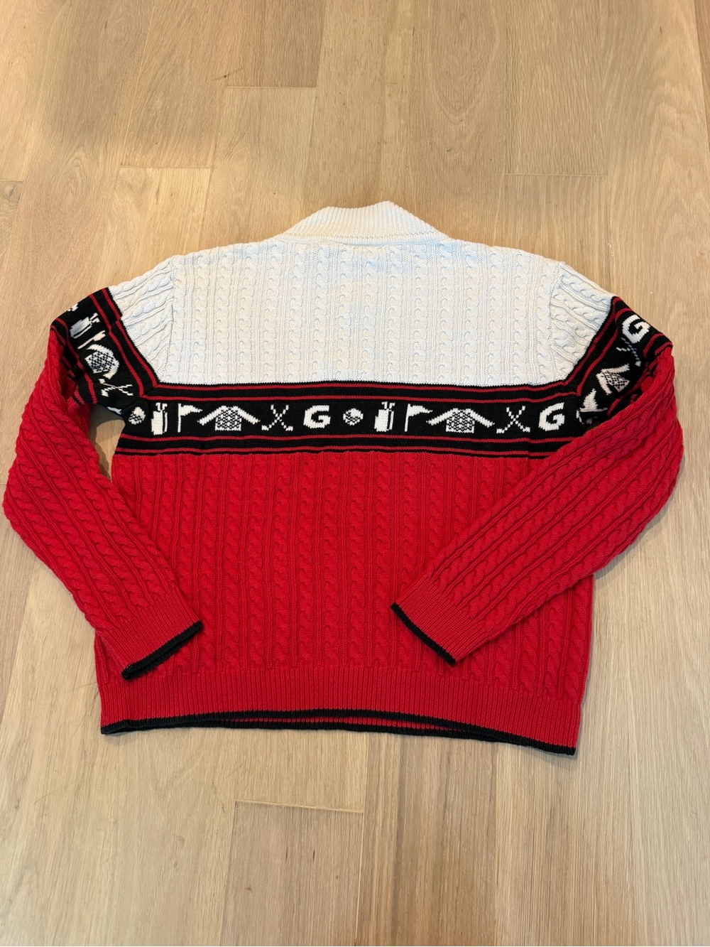 Vintage 90s Liz Claiborne Golf Cable Knit 100% Cotton Quarter Zip Sweater Large - Picture 5 of 6